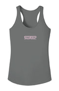 Prep Step Softball Apparel grey moisture-wicking racerback tanktop with pink logo